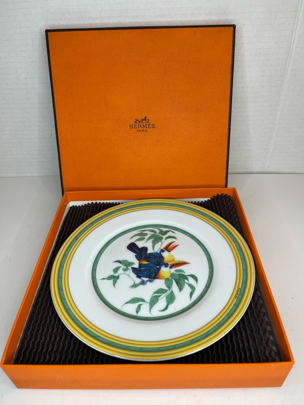 Hermes Toucans Birds Salad /Dessert Plate set of 2